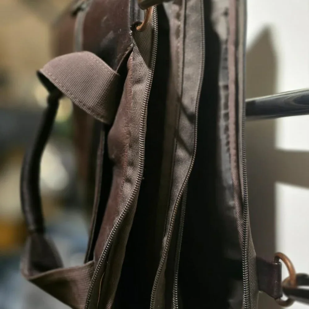 Kenneth Cole Reaction Genuine Leather Laptop Bag Brown Briefcase
